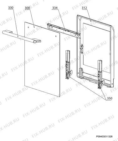 Взрыв-схема плиты (духовки) Electrolux EKC513515X - Схема узла Door